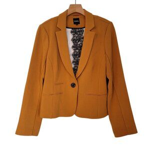 XOXO Women Long Sleeve‎ Lace Lined Blazer Jacket Orange Yellow Sz XL Colorful